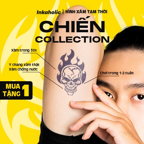 Hình xăm dán tạm thời 15 ngày Inkaholic, xăm giả đẹp & ngầu y xăm thật, chống nước 100