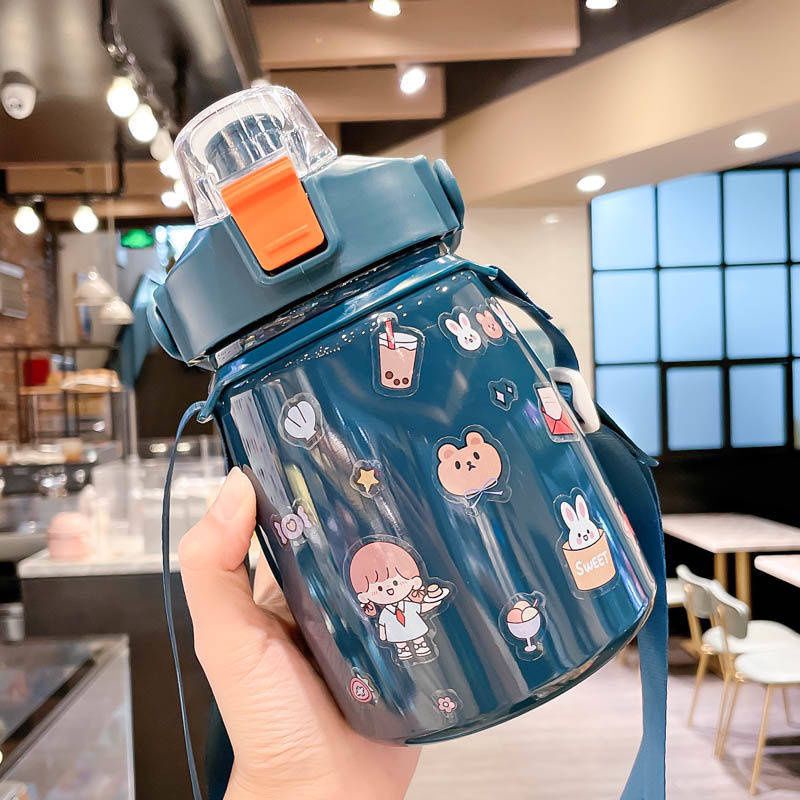 (Kèm ticker)Bình giữ nhiệt kute, giữ nhiệt lên đến 24h, chất liệu inox 304 an toàn ,có quai cầm, kiểu dáng xinh xắn