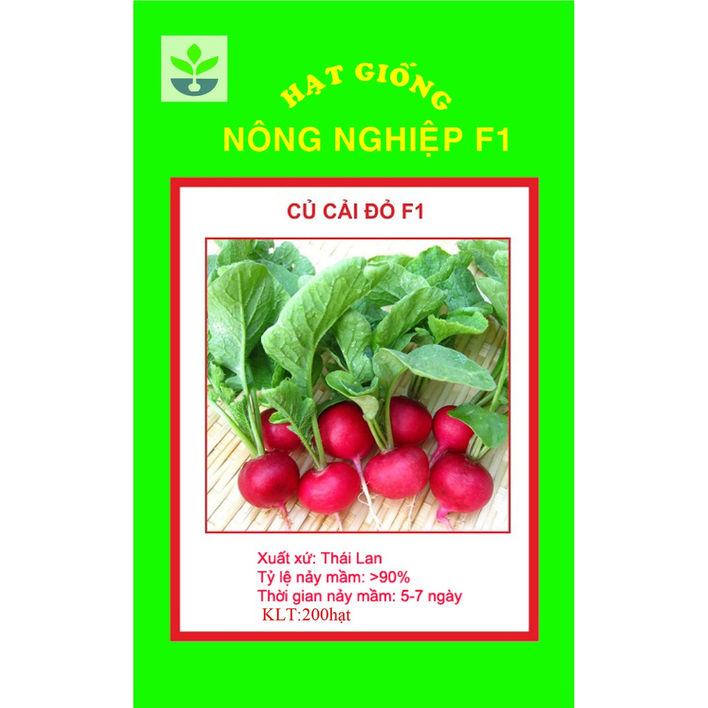 Gói 200 hạt giống củ cải đỏ