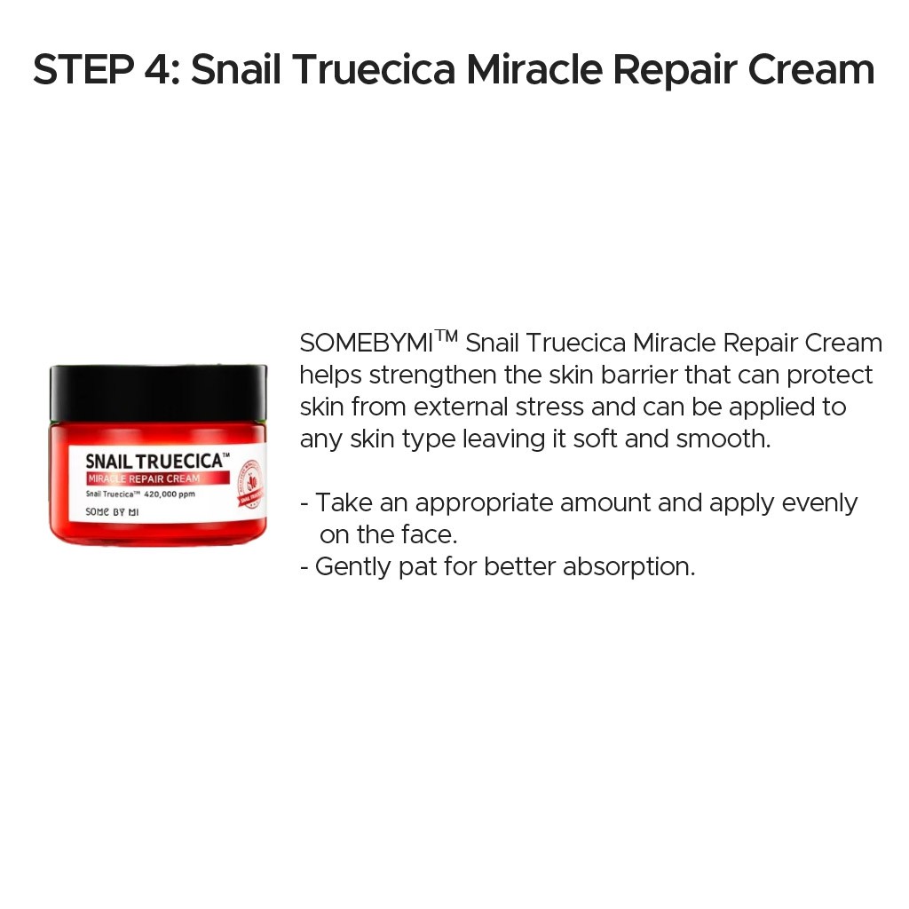 Bộ 4 món sản phẩm ốc sên Truecica tăng cường phục hồi và bảo vệ da