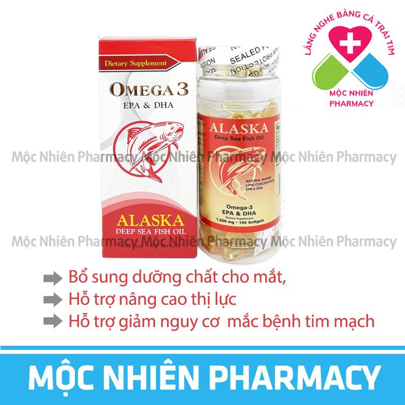 Omega 3 Mỹ, Viên Bổ Sung Dưỡng Chất Cho Não, Hỗ Trợ Nâng Cao Thị Lực, Lọ 100 Viên