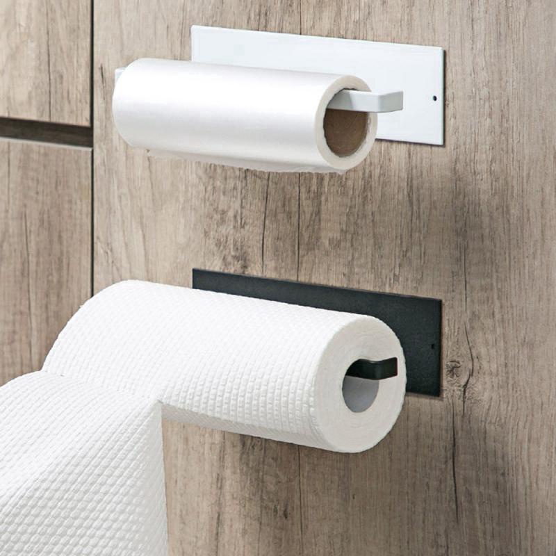 Giá Đỡ Cuộn Khăn Giấy Tự Dính Đa Năng Không Cần Khoan Tiện Dụng Cho Nhà Bếp / Phòng Tắm