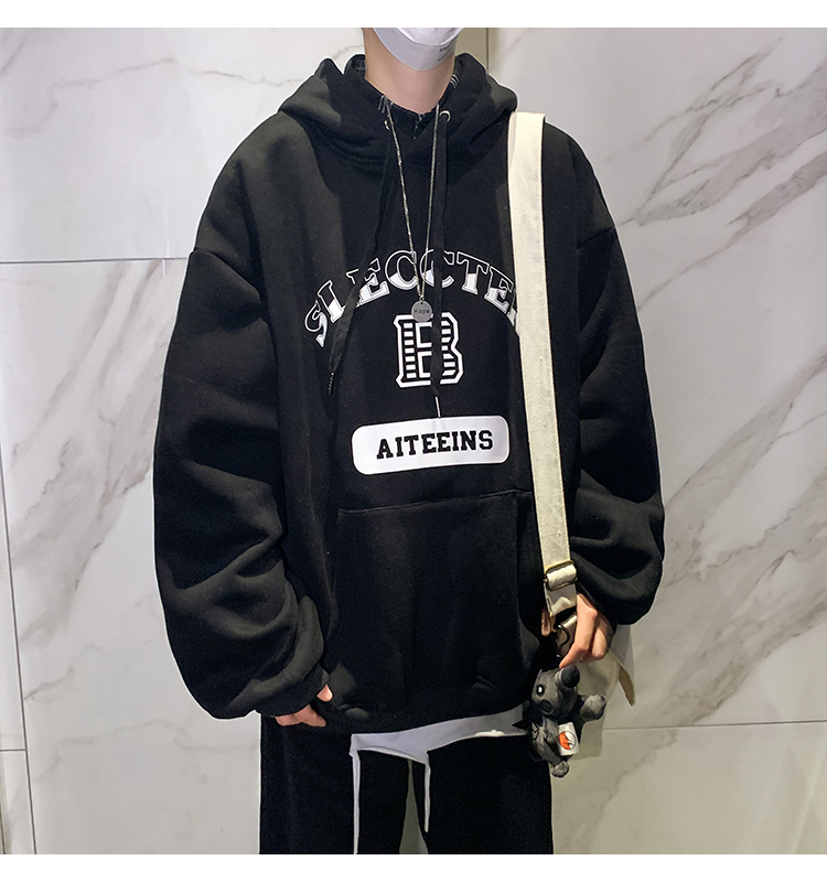 Áo hoodie tay dài dáng rộng in chữ thời trang cho nam | BigBuy360 - bigbuy360.vn