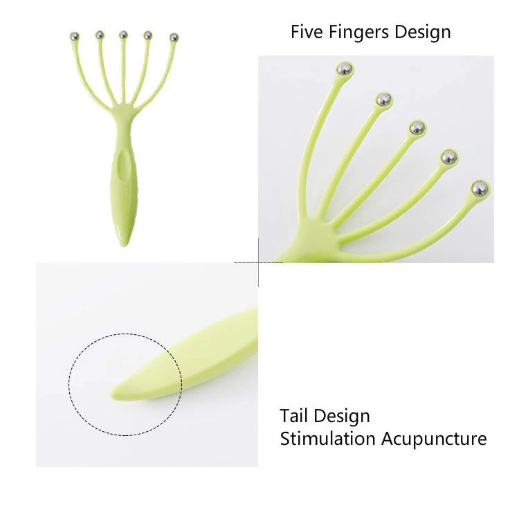 Dụng cụ mát xa đầu thư giãn bằng thép thiết kế năm ngón tay | BigBuy360 - bigbuy360.vn