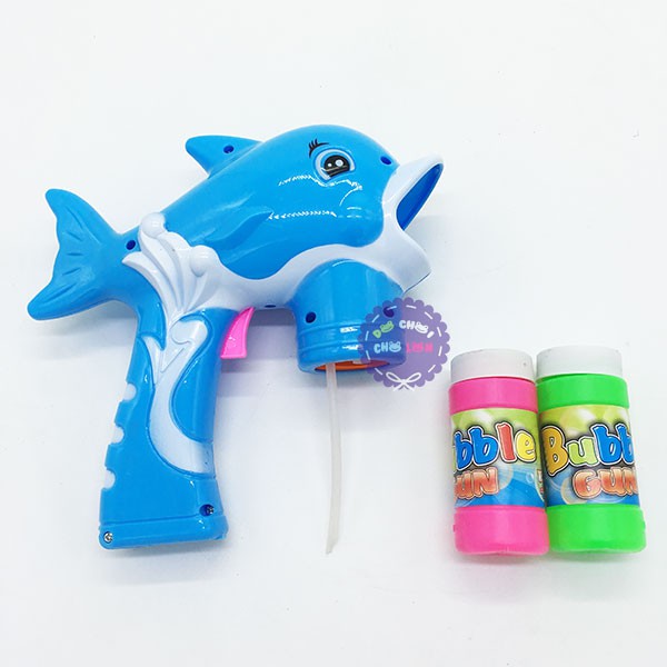 Vỉ đồ chơi súng xà bông cá heo 2 bình dùng pin 989-2A
