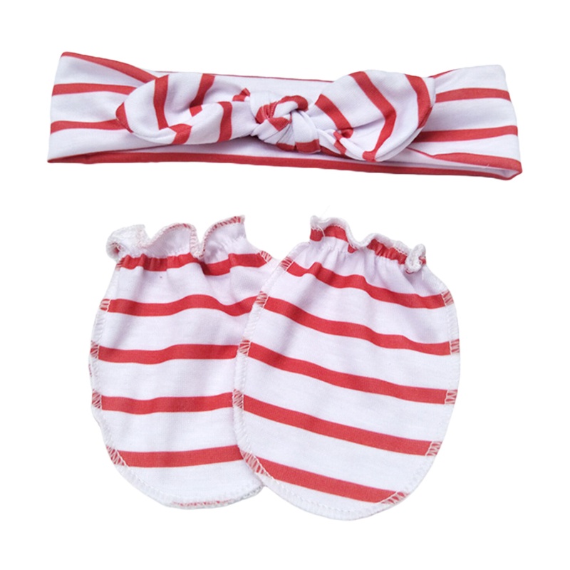 Bộ Găng Tay Và Găng Tay Chống Trầy Xước Thắt Nút Dành Cho Bé Sơ Sinh