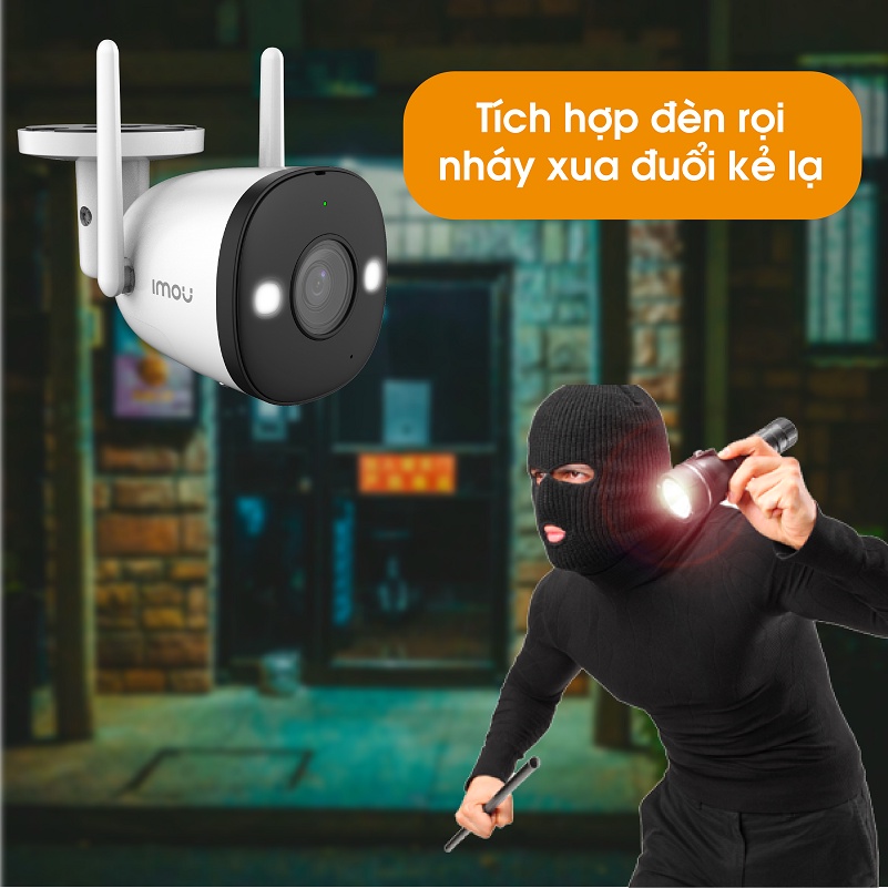 Camera Bullet 2E IP full HD Wifi Imou IPC-F22FP (Có màu ban đêm) - Ngoài Trời IP6 Giám Sát Hồng Ngoại - Bảo Hành 2 Năm