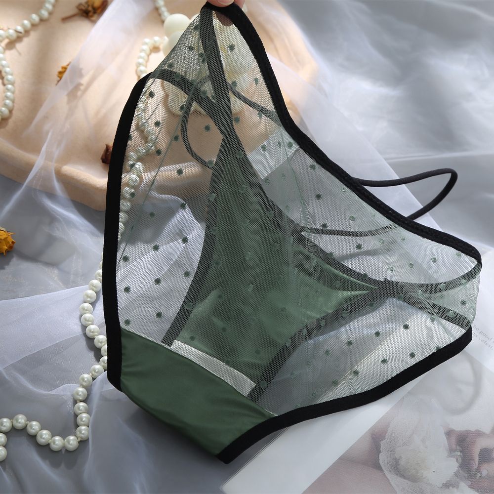 Quần Lót Cotton Lưng Thấp Phối Ren Trong Suốt Nhiều Màu Sắc Quyến Rũ Cho Nữ