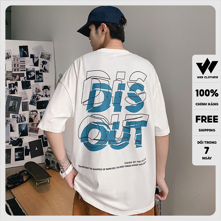 Áo thun tay lỡ unisex form rộng WIIS DISOUT phông rộng nam nữ phong cách oversize ulzzang