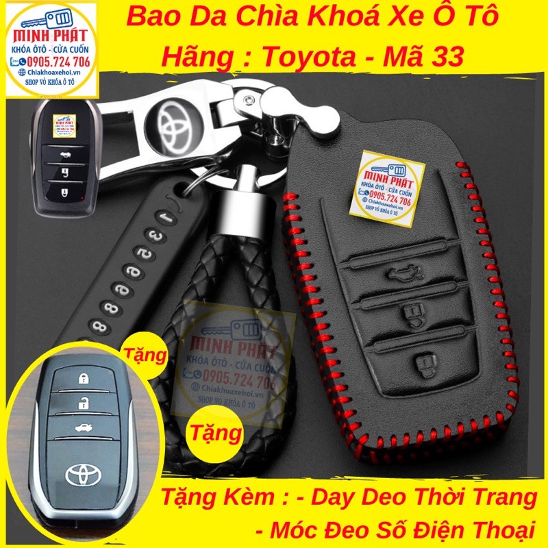 Bao Da Chìa Khóa Xe Toyota Innova, Hilux, Camry,  ( Lưu Ý : Sản phẩm gồm có bao da và móc khoá ko có quà đi kèm )