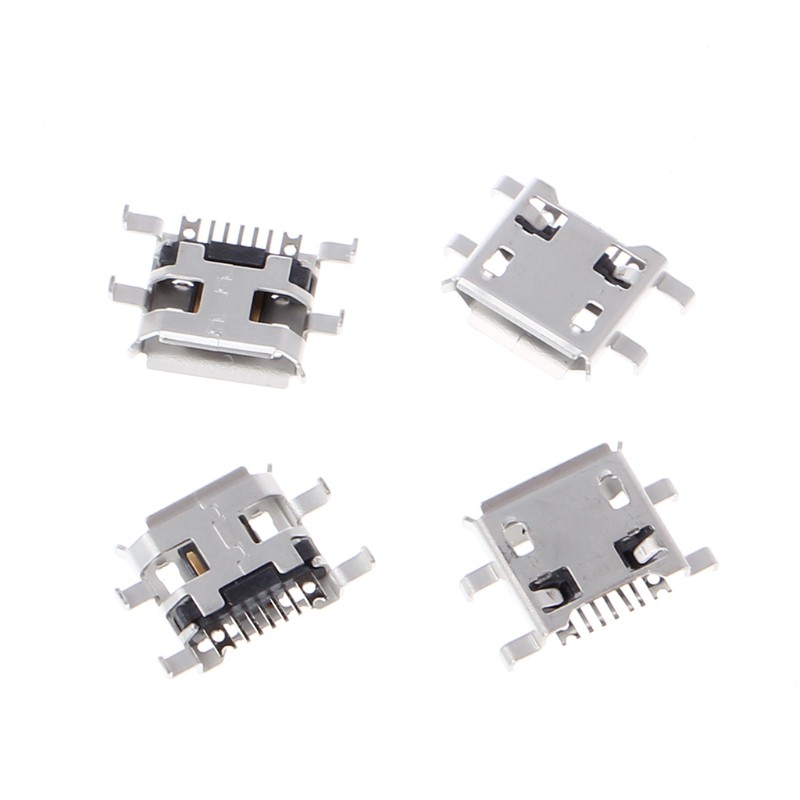 Set 10 Ổ Cắm Micro Usb Loại B 5 Pin 0.72mm Cho Điện Thoại / Máy Tính Bảng