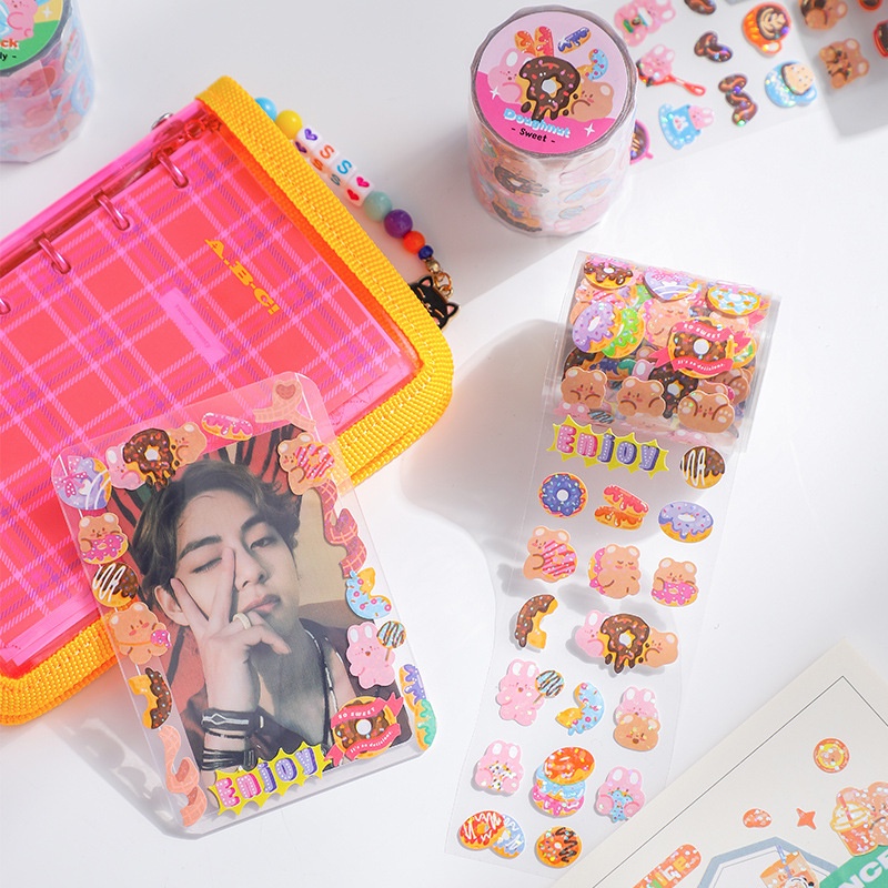 Cuộn băng keo hình gấu dễ thương dùng trang trí sổ tay