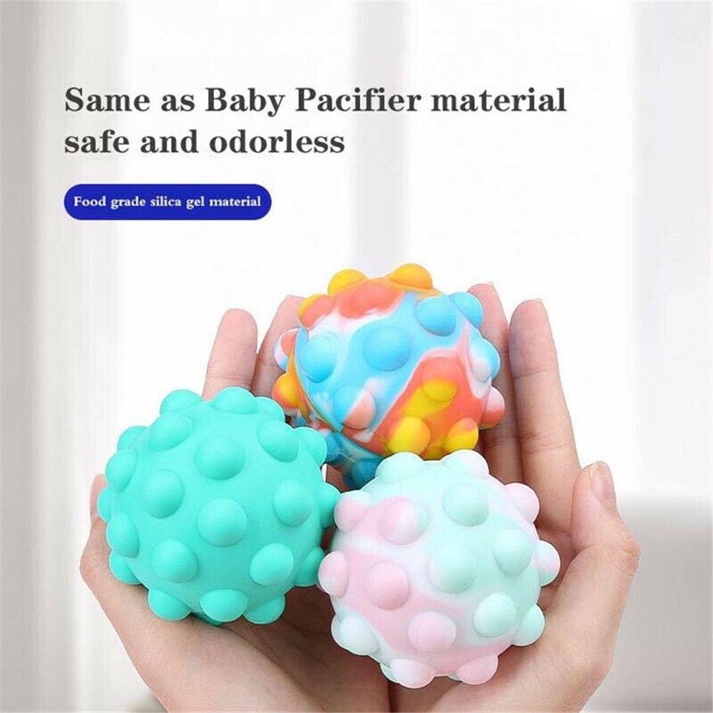 Đồ chơi bóp bong bóng giúp giảm căng thẳng hình quả bóng silicon nhiều màu tùy chọn
