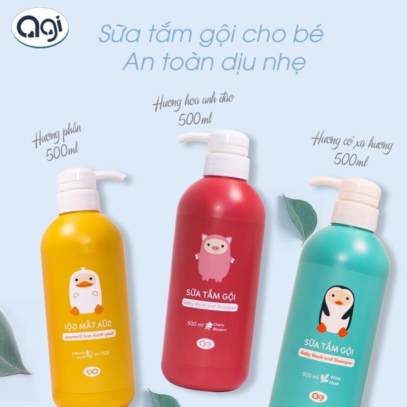 Sữa tắm gội Agi cho bé chai 500ml chính hãng