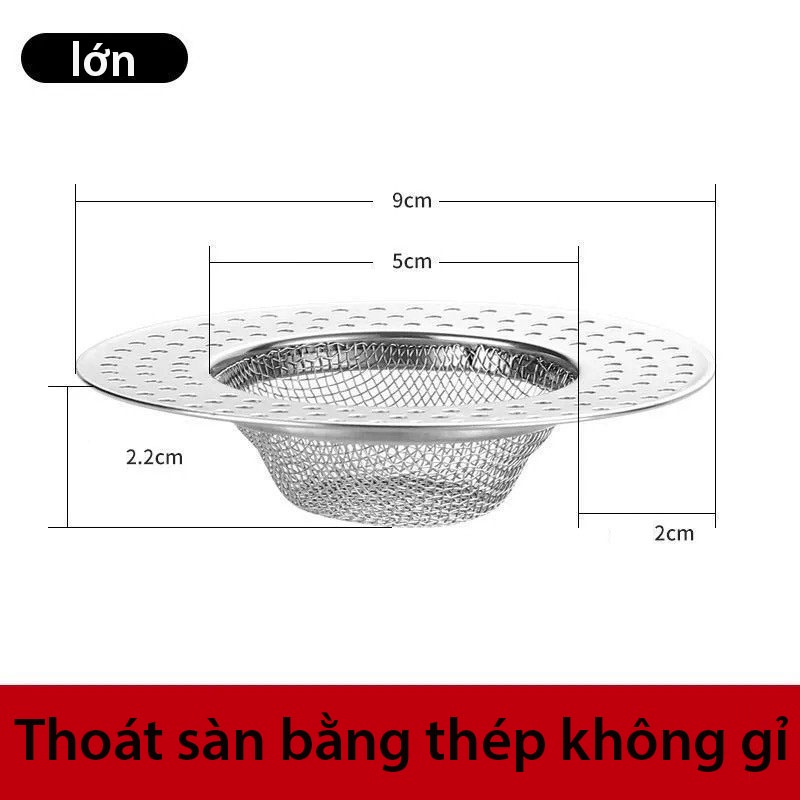 Lưới Lọc Rác Nhà Tắm, Nhà Vệ Sinh, Lưới Lọc Inox 304 Cao Cấp Lọc Rác Chống Tắc Nghẽn Không Gỉ - LOKING