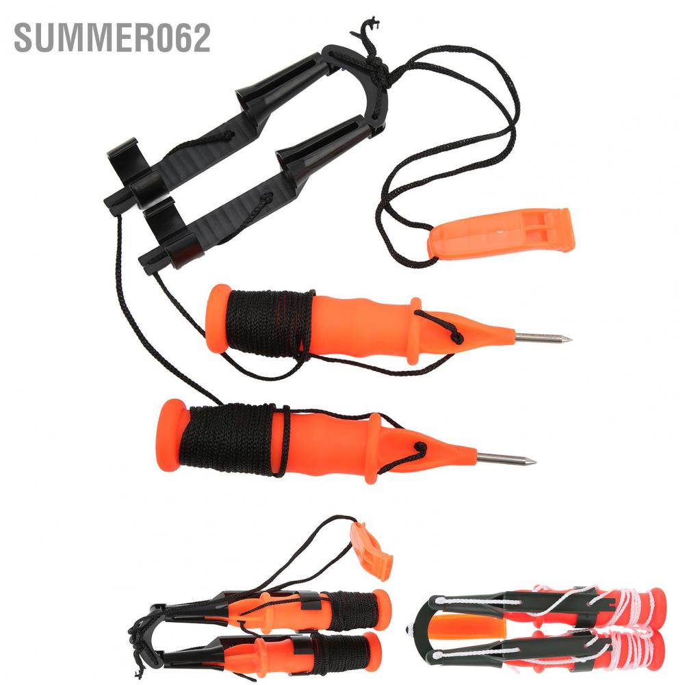 Summer062 2Pcs Winter Ice Picks Fishing Safety with Emergency Whistle Tackle Tool