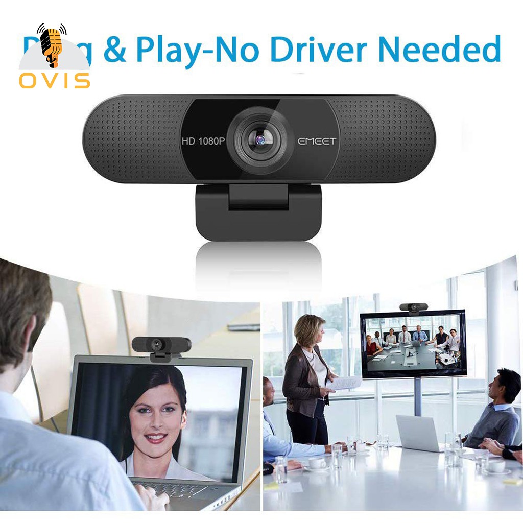 Webcam họp trực tuyến góc siêu rộng, fullHD, tự động lấy nét, căn chỉnh độ sáng | Emeet C960 | BigBuy360 - bigbuy360.vn