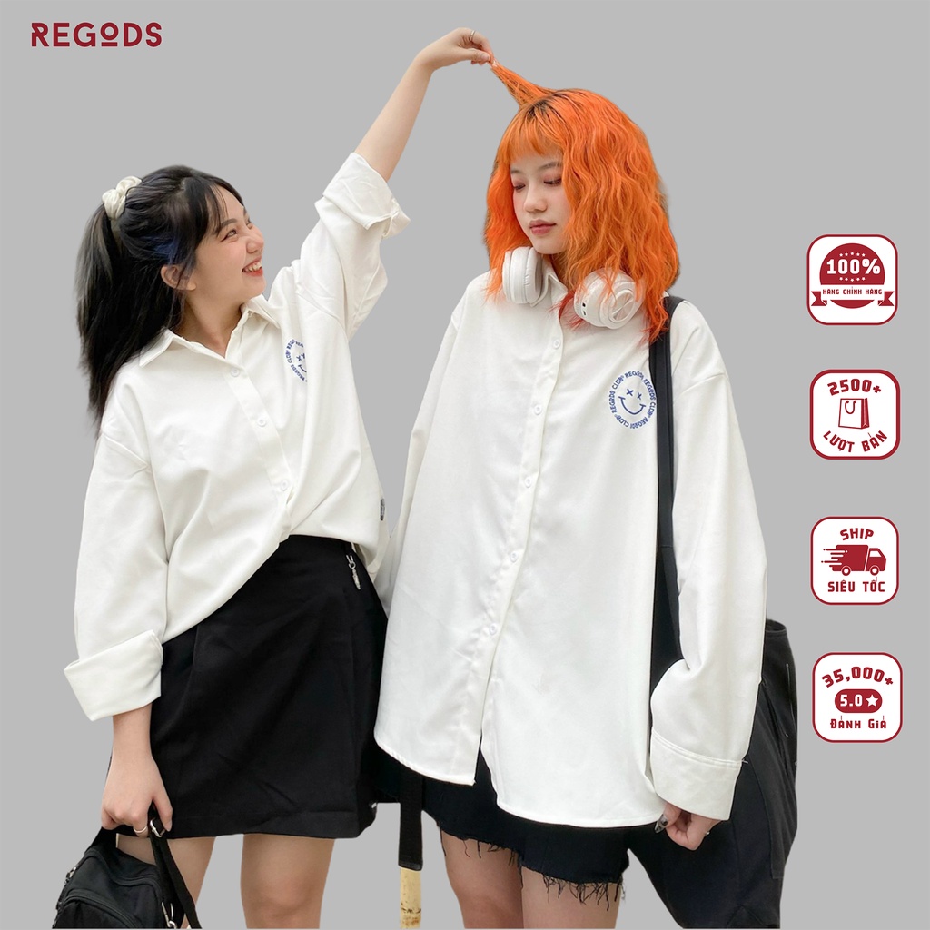 Áo Sơ mi Thêu Basic SS1 REGODS Unisex Form Rộng ( SHIRT SS1 )