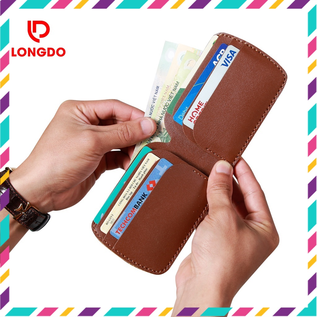 Ví nam da thật - Cam kết 100% da bò thật - Bảo hành 5 năm - Thương hiệu uy tín Longdo Leather - B04