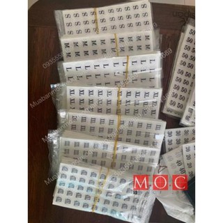 Bảng tem dán size các loại,size giày dép