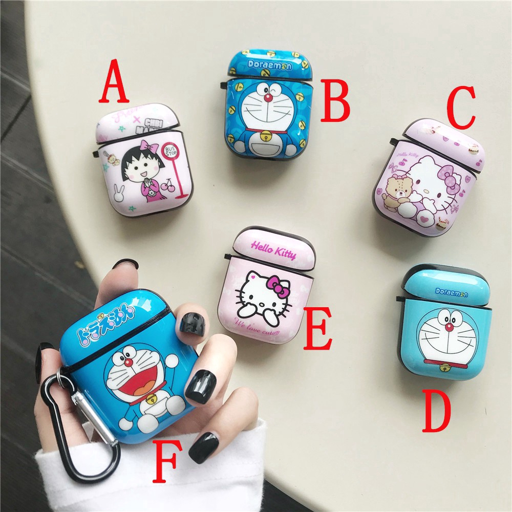 Vỏ Bảo Vệ Hộp Sạc Tai Nghe Airpods Pro Airpods3 gen3 Airpods2 Bằng Silicon Hình Doremon & Hello Kitty