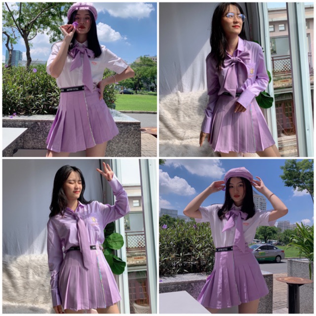 SET HỌC SINH MÀU TÍM NATTHY STYLE