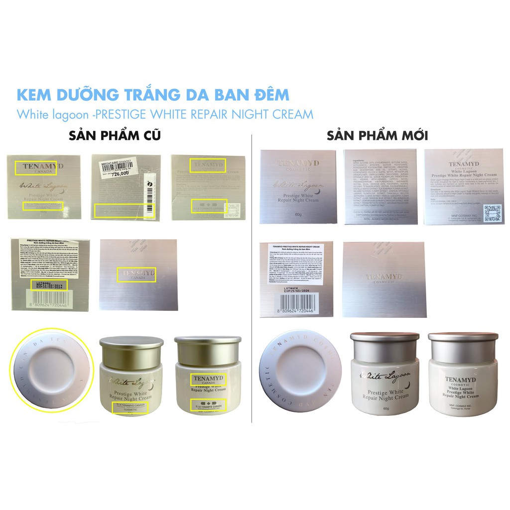 Kem dưỡng trắng da ban đêm Tenamyd White lagoon -PRESTIGE WHITE REPAIR NIGHT CREAM
