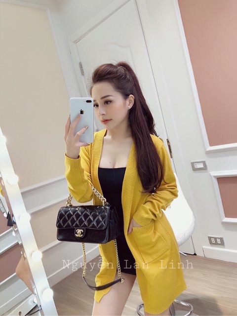 Áo khoác cardigan dài hai túi hàng cao cấp!