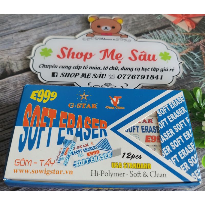 5 Gôm bút chì E999 GSTAR ⚡ SALE SẬP SÀN ⚡ Tẩy bút chì thiết kế đẹp mắt, nhỏ gọn, dẻo dai, an toàn