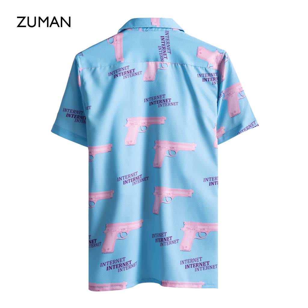 Áo sơ mi nam họa tiết tay ngắn Pistol shirt ASM05 ZUMAN  ASM05 ZUMAN fulltag, chất lụa chéo cao cấp,thoáng mát | BigBuy360 - bigbuy360.vn