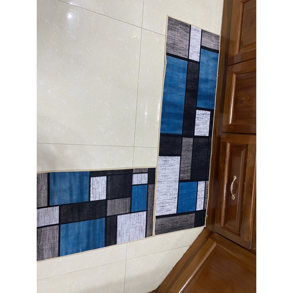 Thảm Bếp Bộ Đôi - Thảm Lót Chân Chống Trượt : 40x60cm và 40x1m2