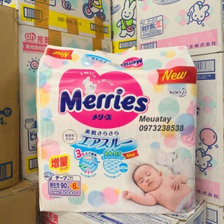 (Cộng miếng)Tã dán/quần Merries nội địa NB96/S88/M68