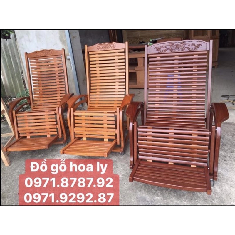 Ghế lười , ghế thư giẫn gỗ gõ , nghiến ... rộng phủ bì 75cm dài 1m8