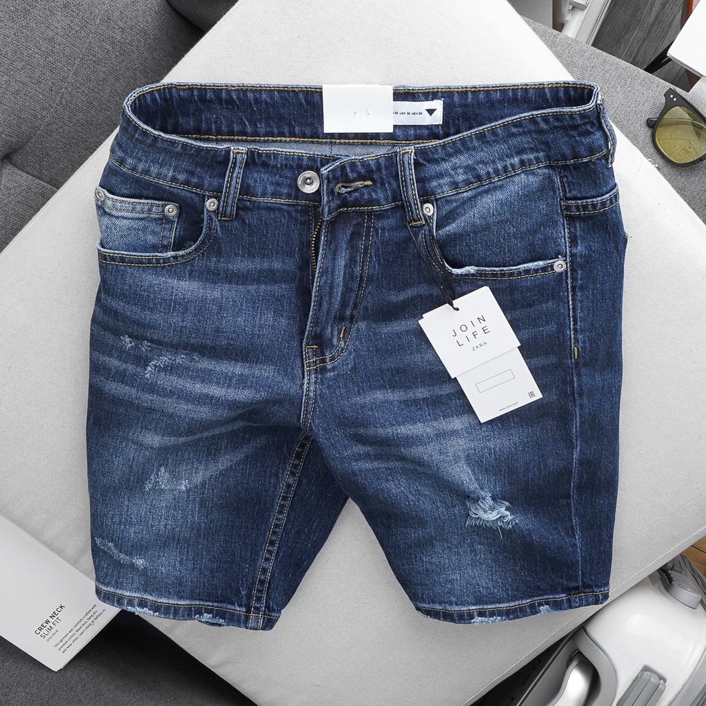 Quần Short Jean Nam cao cấp, quần lửng bò nam Xịn Đẹp Xuất Khẩu