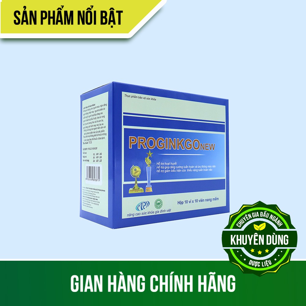 (Sale) Combo 2 hộp hoạt huyết dưỡng não ProginkgoNew – cao Rễ Đinh Lăng, Cao Bạch Quả – Bổ não, tăng cường tuần hoàn não