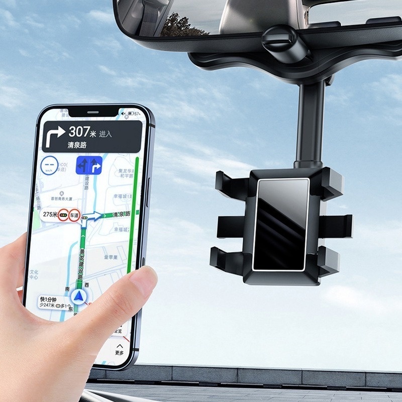 Giá Đỡ Điện Thoại Gắn Kính Chiếu Hậu Xoay 360 Độ Tiện Dụng