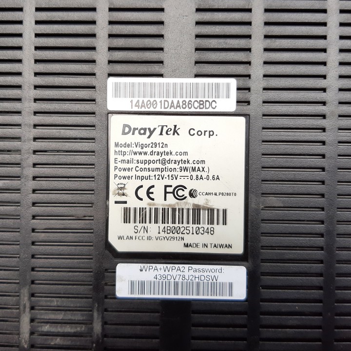 Cân bằng tải tăng tốc độ mạng Draytek Virgo 2912, 2912n cũ bảo hành 3 tháng