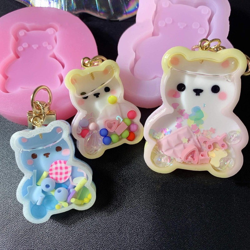 Khuôn Silicone Làm Móc Khóa Hình Chú Gấu Nhỏ