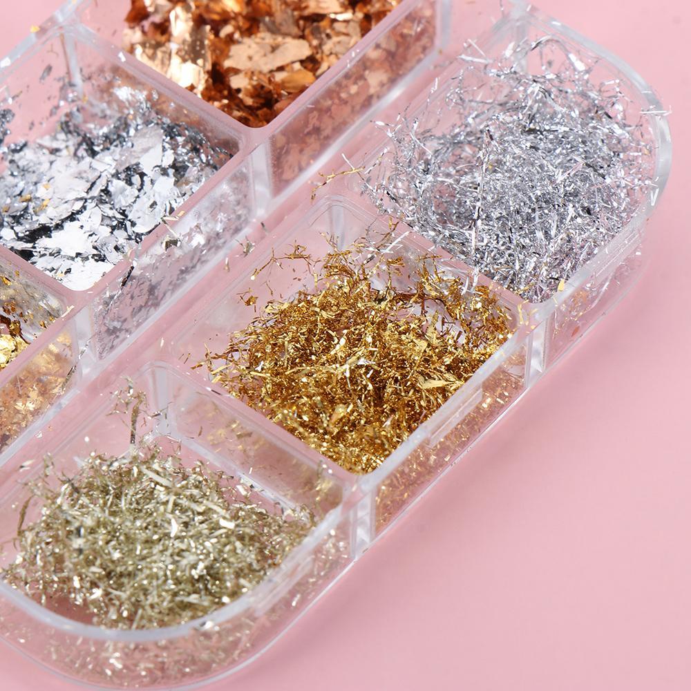 Hộp Giấy Bạc Lụa 6 Ngăn In Họa Tiết Sọc Trang Trí Móng Tay|​ Tiếng tục