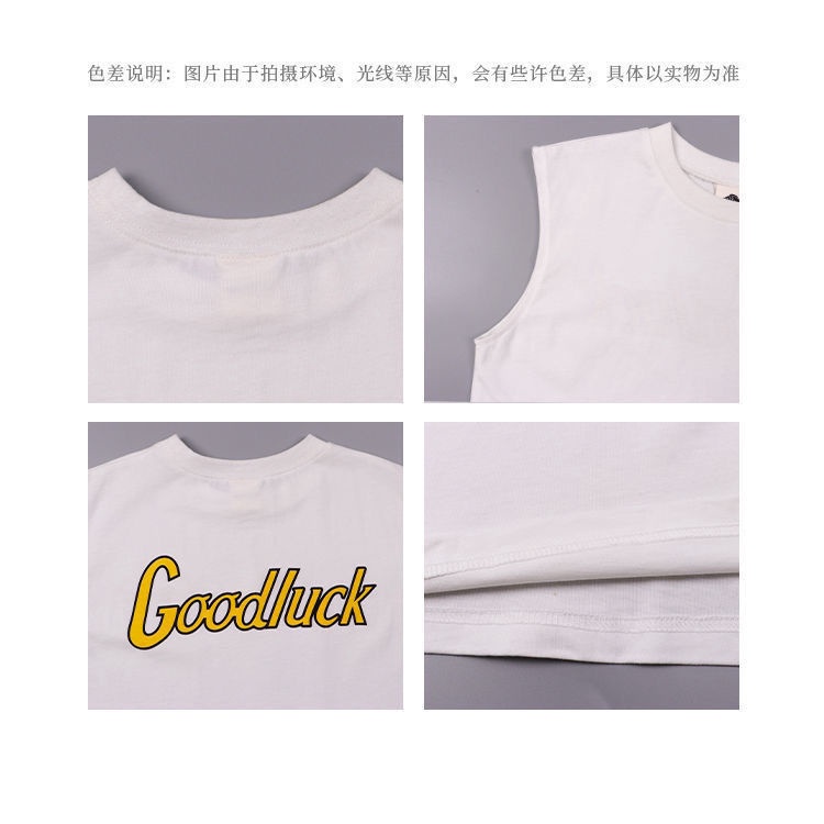 Áo Thun 100% Cotton Không Tay Phong Cách Hàn Quốc Thời Trang Mùa Hè 2022 Dành Cho Bé Trai