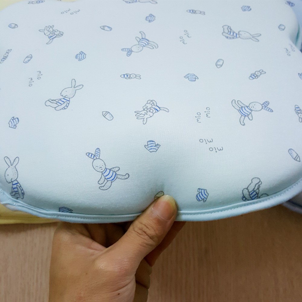 Gối cao su non BEPIKA chống méo, gối chống bẹp đầu tai gấu siêu mềm cho bé sơ sinh