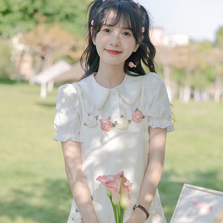 Đầm PERTY cổ búp bê thời trang mùa hè Hàn Quốc ngọt ngào dành cho nữ