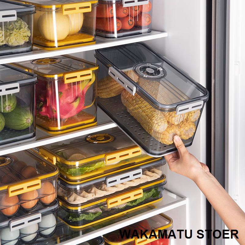 Hộp bảo quản tủ lạnh Nhà bếp bằng nhựa Thời gian ngăn nắp thực phẩm đông lạnh Cấp PET kín công suất lớn Máy sấy khô trong suốt