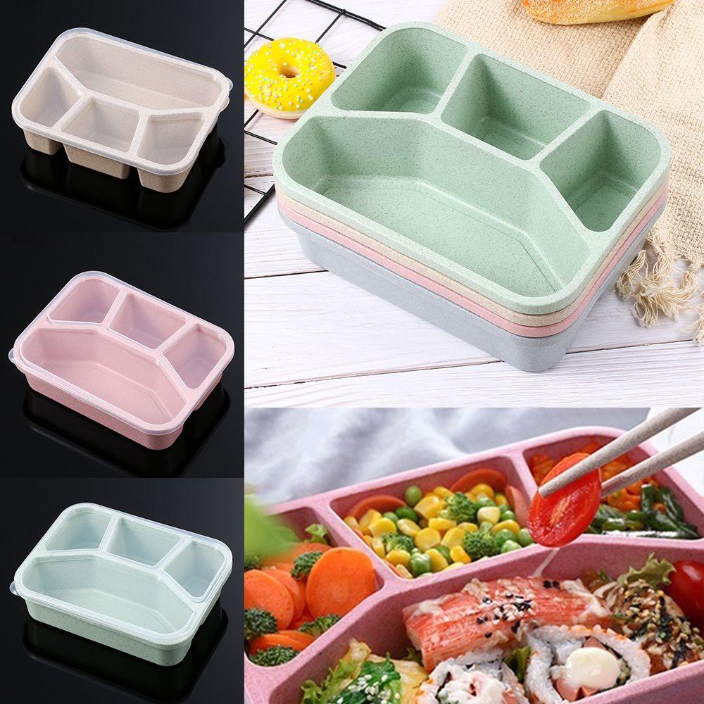 Hộp Đựng Cơm Trưa Chia Ngăn Chất Liệu Rơm Lúa Mì Tiện Dụng Khi Đi Dã Ngoại