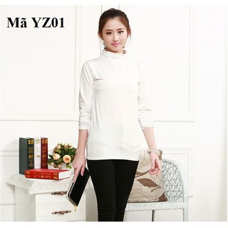 Áo thun cổ lọ dài tay nữ