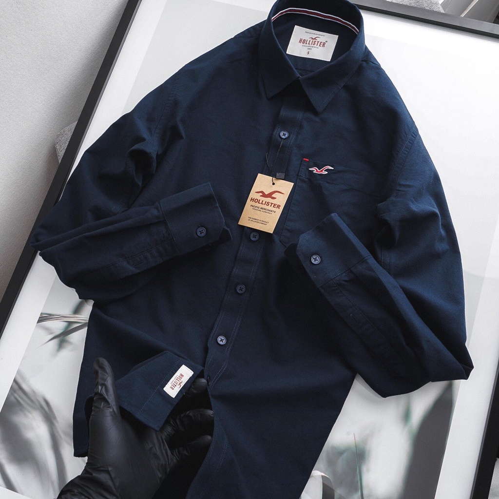 SƠMI Nam HOLISTER OXFOR CAO CẤP Tay Dài