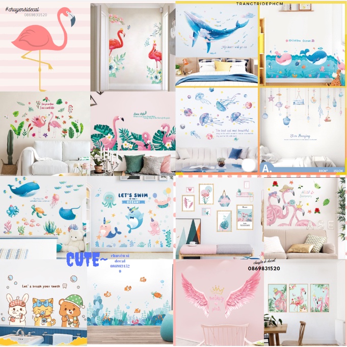Tổng hợp decal trang trí tường - Mẫu Hot của năm ( ngẫu nhiên )