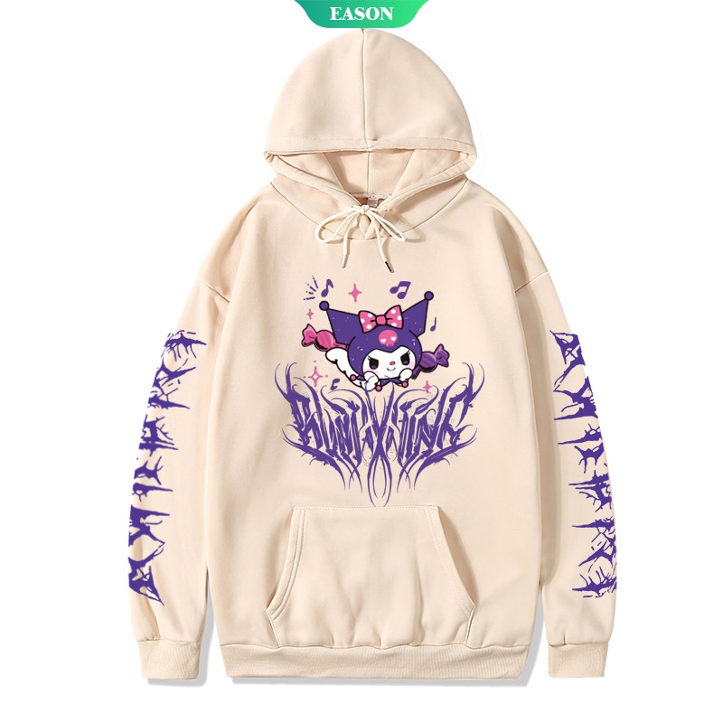 Áo hoodie In Hình Anime Sanrios Anime Kawaiiins Kuromi Mới Phong Cách Đường Phố Châu Âu Cho Nam Và Nữ