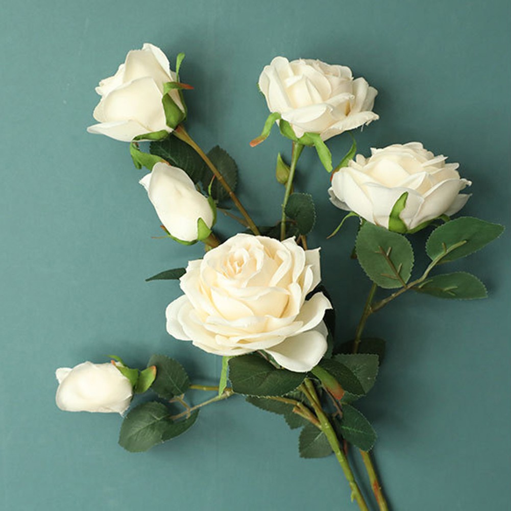 1 Nhánh Hoa Hồng Nhân Tạo DIY Trang Trí Nhà Cửa / Tiệc Cưới