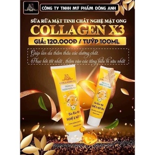 Sữa rửa mặt collagen X3 nghệ mật ong chính hãng Đông Anh